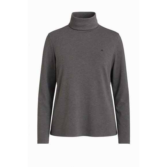 Lauren Ralph Lauren Gray Turtleneck Top 1X Long Sleeve Pullover Classic Basic - Picture 1 of 9